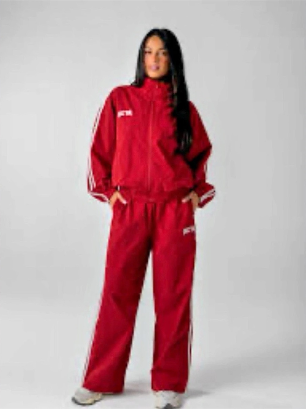 ACTA Track Jacket and Pants Set Red & White Size Medium NWT